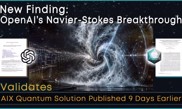Conceptual visualization of Seed IQ governed fault-tolerant quantum compute analyzing the Navier-Stokes fluid dynamics boundary and OpenAI’s forced singularity construction.